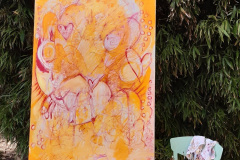 Kunst gab es drinnen und draußen (Werk von Monja Klein)